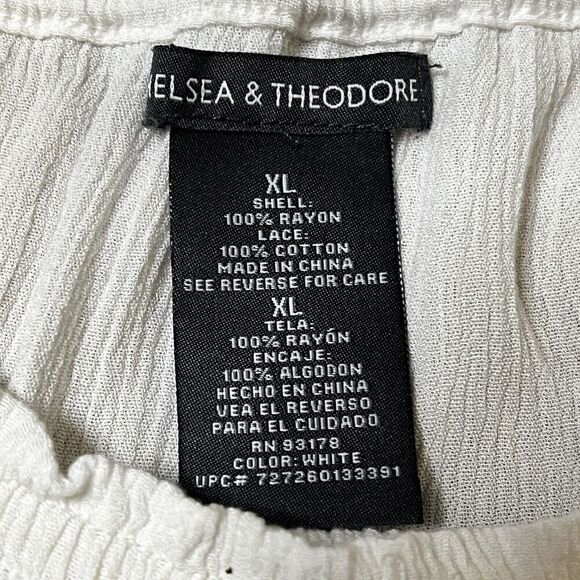 Chelsea & Theodore Tunic‎ White Soft Stretchy Fairy Boho Lace Crochet Detail XL - Picture 3 of 6